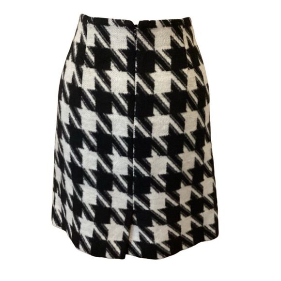 Amanda + Chelsea Houndstooth wool blend straight skirt lined size 12 - Picture 2 of 6